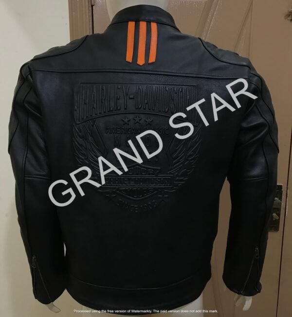 Harley Davidson Men’s High Quality Racing Leather Jacket - Image 3