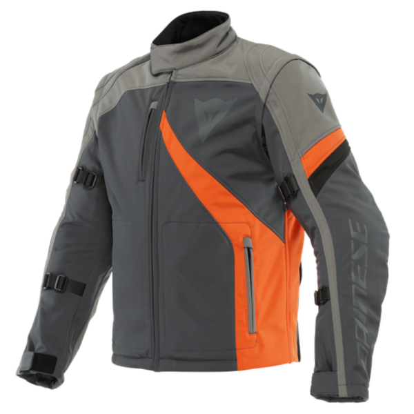 Dainese Ranch Textile Jacket - Ebony / Charcoal Grey / Flame Orange Replica